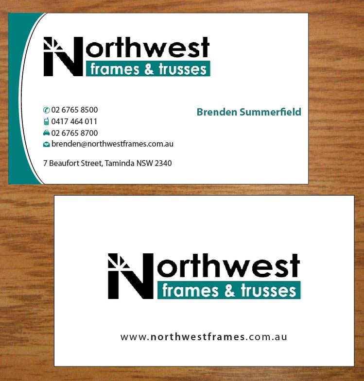 Design de Carte de Visite par Joy16589 pour Northwest Frames and Trusses | Design #3421303