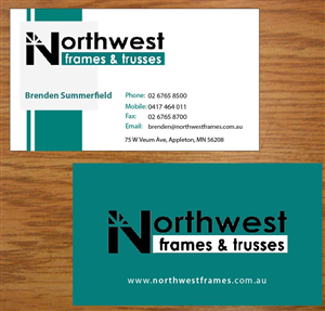 Diseño de Tarjeta de Presentación por Joy16589 para Northwest Frames and Trusses | Diseño: #3421316