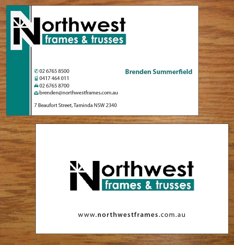 Diseño de Tarjeta de Presentación por Joy16589 para Northwest Frames and Trusses | Diseño #3421332