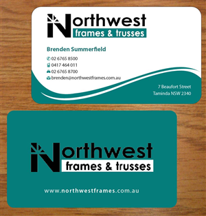 Diseño de Tarjeta de Presentación por Joy16589 para Northwest Frames and Trusses | Diseño: #3421344