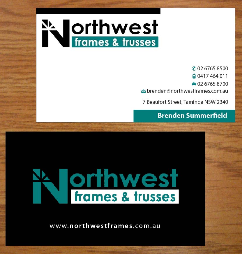 Design de Carte de Visite par Joy16589 pour Northwest Frames and Trusses | Design #3421360