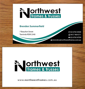 Diseño de Tarjeta de Presentación por Joy16589 para Northwest Frames and Trusses | Diseño: #3421363