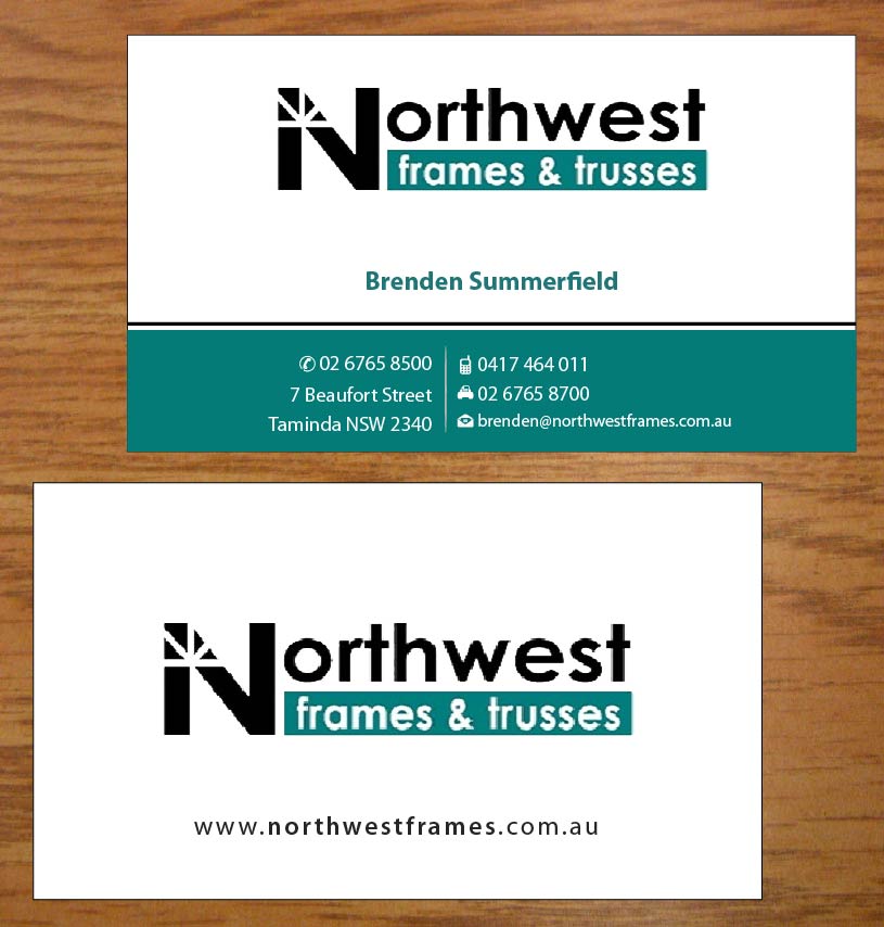 Visitenkarten-Design von Joy16589 für Northwest Frames and Trusses | Design #3421378