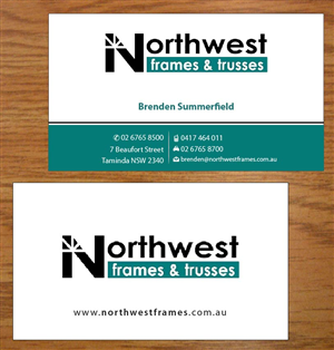 Diseño de Tarjeta de Presentación por Joy16589 para Northwest Frames and Trusses | Diseño: #3421378