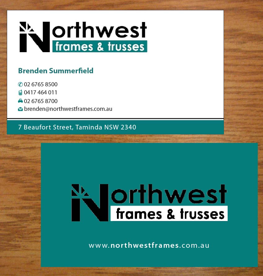 Business Card Design by Joy16589 for Northwest Frames and Trusses | Design #3421386