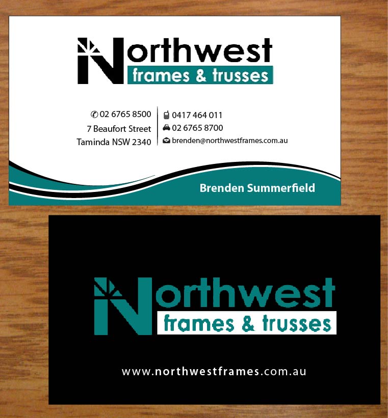 Business Card Design by Joy16589 for Northwest Frames and Trusses | Design #3421395