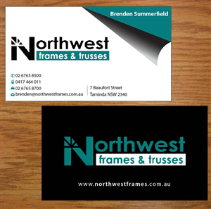 Diseño de Tarjeta de Presentación por Joy16589 para Northwest Frames and Trusses | Diseño: #3421406