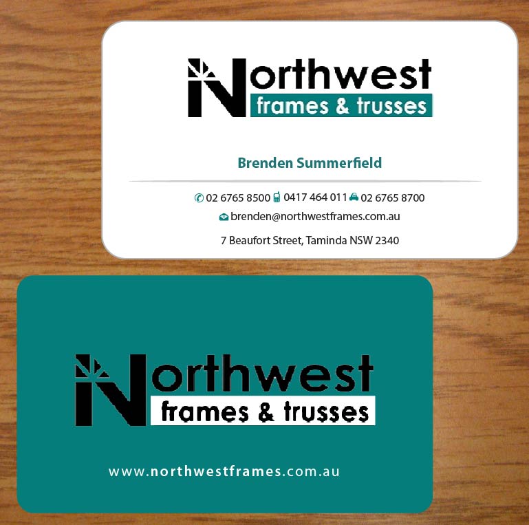 Business Card Design by Joy16589 for Northwest Frames and Trusses | Design #3421411