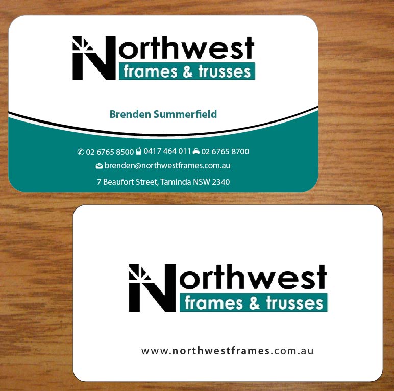 Diseño de Tarjeta de Presentación por Joy16589 para Northwest Frames and Trusses | Diseño #3421415