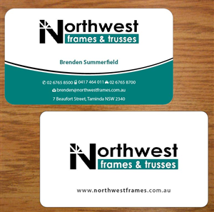 Diseño de Tarjeta de Presentación por Joy16589 para Northwest Frames and Trusses | Diseño: #3421415