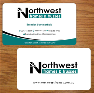 Diseño de Tarjeta de Presentación por Joy16589 para Northwest Frames and Trusses | Diseño: #3421426