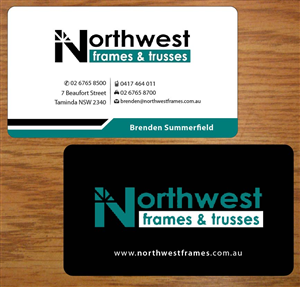 Diseño de Tarjeta de Presentación por Joy16589 para Northwest Frames and Trusses | Diseño: #3421430