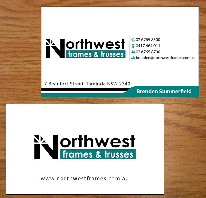 Design de Carte de Visite par Joy16589 pour Northwest Frames and Trusses | Design #3421437