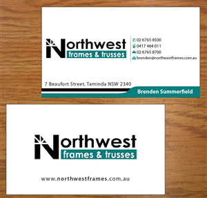 Diseño de Tarjeta de Presentación por Joy16589 para Northwest Frames and Trusses | Diseño: #3421437