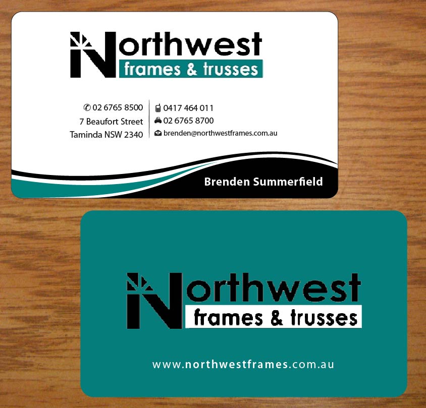 Diseño de Tarjeta de Presentación por Joy16589 para Northwest Frames and Trusses | Diseño #3421440