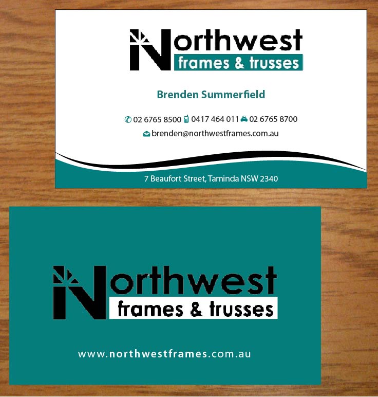 Diseño de Tarjeta de Presentación por Joy16589 para Northwest Frames and Trusses | Diseño #3421460