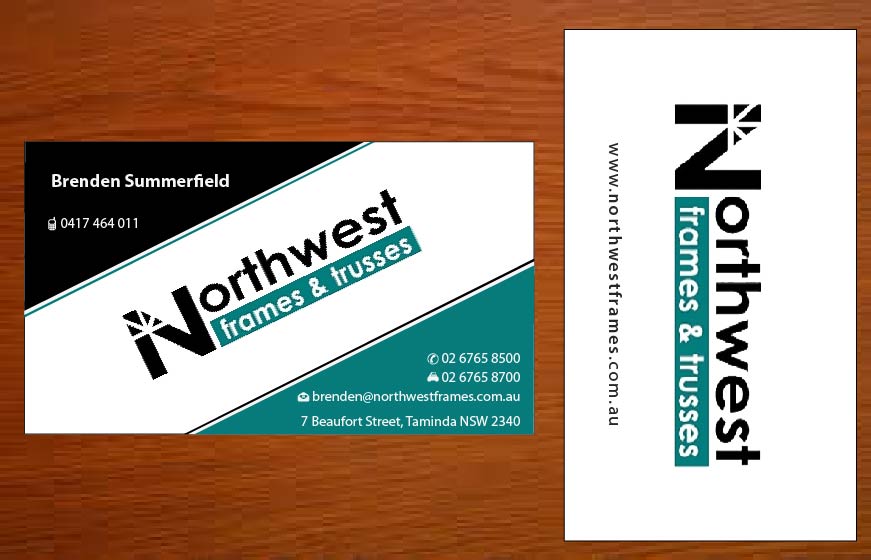 Design de Carte de Visite par Joy16589 pour Northwest Frames and Trusses | Design #3427265