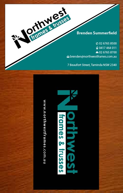Diseño de Tarjeta de Presentación por Joy16589 para Northwest Frames and Trusses | Diseño #3427267
