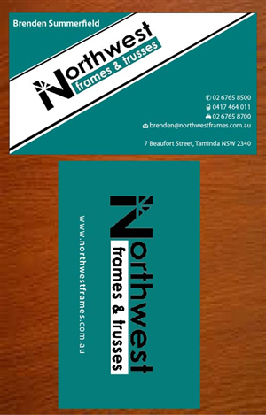 Diseño de Tarjeta de Presentación por Joy16589 para Northwest Frames and Trusses | Diseño: #3427273