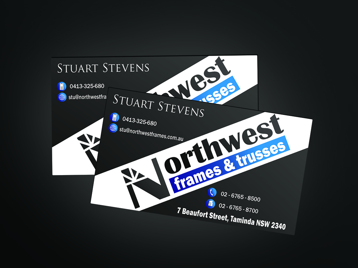 Business Card Design by mairamantar for Northwest Frames and Trusses | Design #3417078
