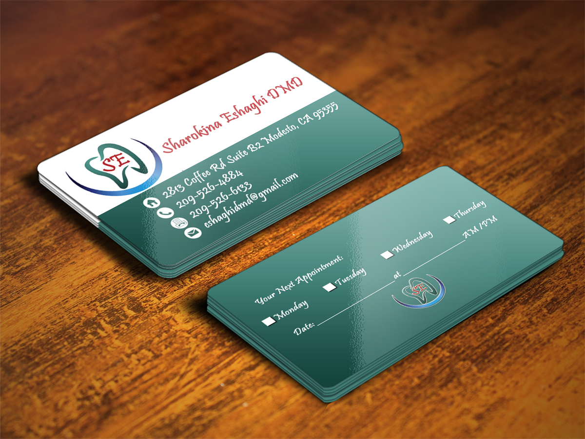 Business Card Design by Sajin for Sharokina Eshaghi DMD Inc. | Design #3463689