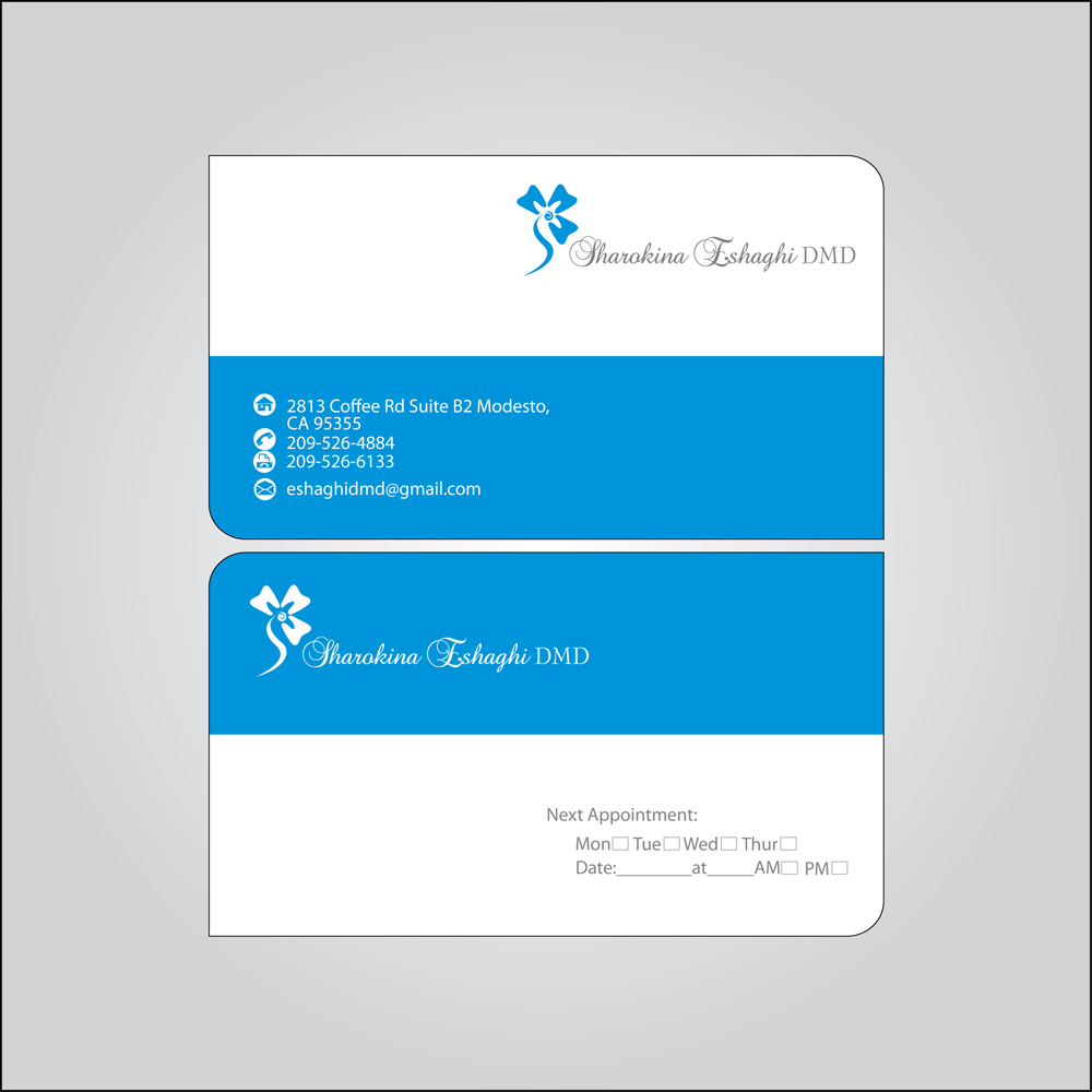 Diseño de Tarjeta de Presentación por MTu para Sharokina Eshaghi DMD Inc. | Diseño #3451274