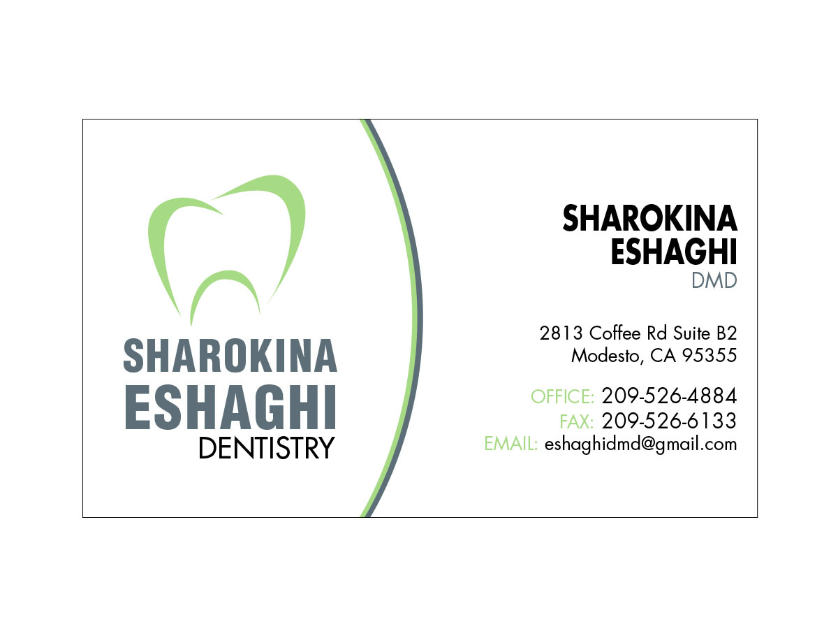 Business Card Design by WittyDogDesignsLLC for Sharokina Eshaghi DMD Inc. | Design #3446583