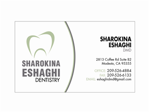 Business Card Design by WittyDogDesignsLLC for Sharokina Eshaghi DMD Inc. | Design: #3446583