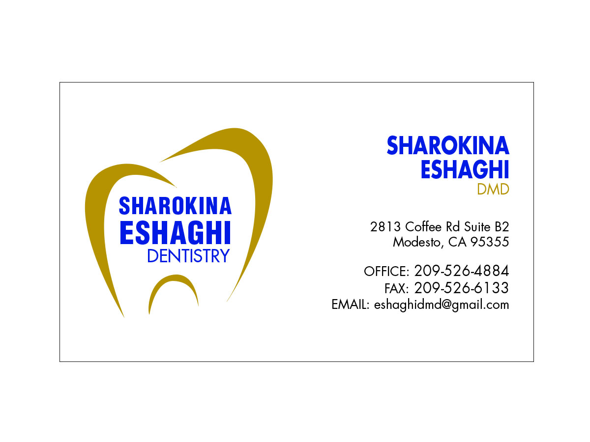 Business Card Design by WittyDogDesignsLLC for Sharokina Eshaghi DMD Inc. | Design #3446589