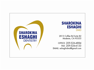 Business Card Design by WittyDogDesignsLLC for Sharokina Eshaghi DMD Inc. | Design: #3446589