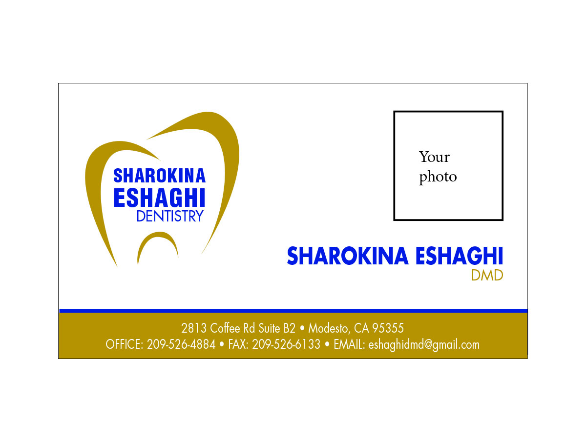Diseño de Tarjeta de Presentación por WittyDogDesignsLLC para Sharokina Eshaghi DMD Inc. | Diseño #3446592
