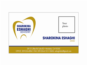 Business Card Design by WittyDogDesignsLLC for Sharokina Eshaghi DMD Inc. | Design: #3446592