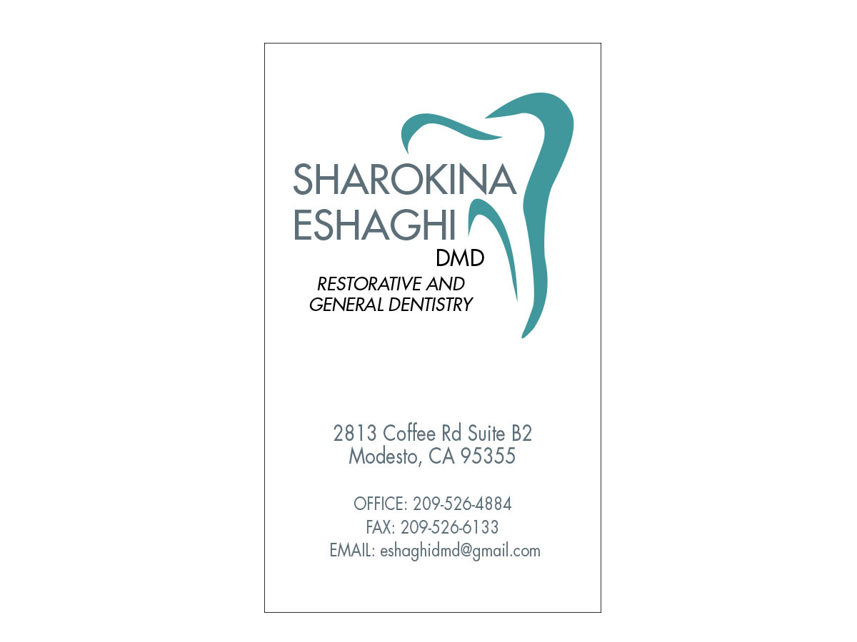 Design de Carte de Visite par WittyDogDesignsLLC pour Sharokina Eshaghi DMD Inc. | Design #3452343