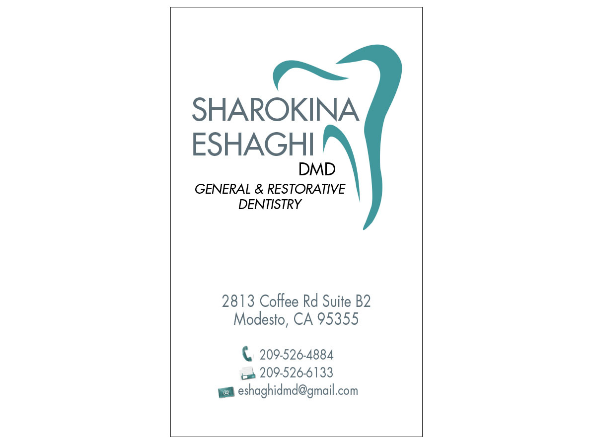 Business Card Design by WittyDogDesignsLLC for Sharokina Eshaghi DMD Inc. | Design #3459209
