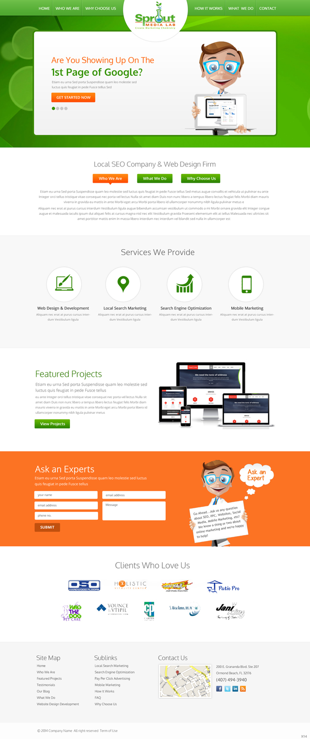 Wordpress Design by pb for Sprout Media Lab | Design #3438557