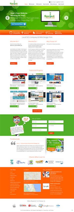 Design Wordpress par pb pour Sprout Media Lab | Design : #3445281