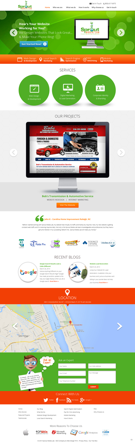 Wordpress Design by pb for Sprout Media Lab | Design #3461737
