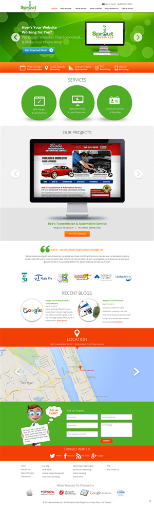 Design Wordpress par pb pour Sprout Media Lab | Design : #3461737