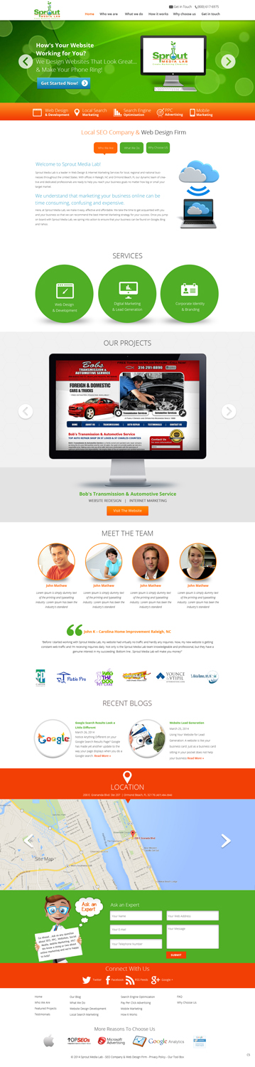 Design Wordpress par pb pour Sprout Media Lab | Design : #3491389