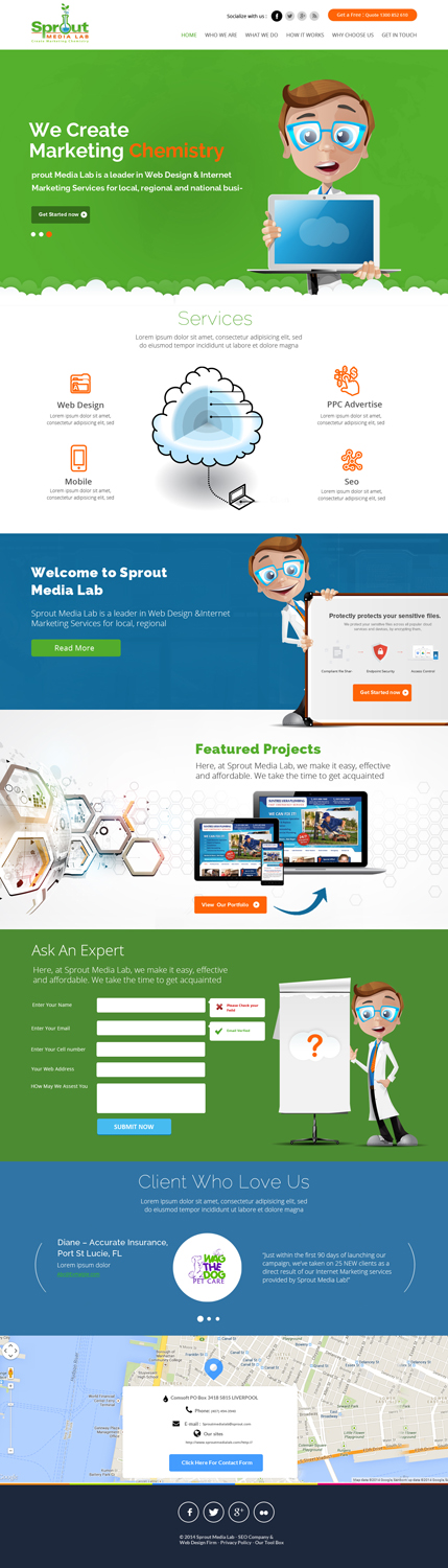 Diseño Wordpress por OM para Sprout Media Lab | Diseño #3458763