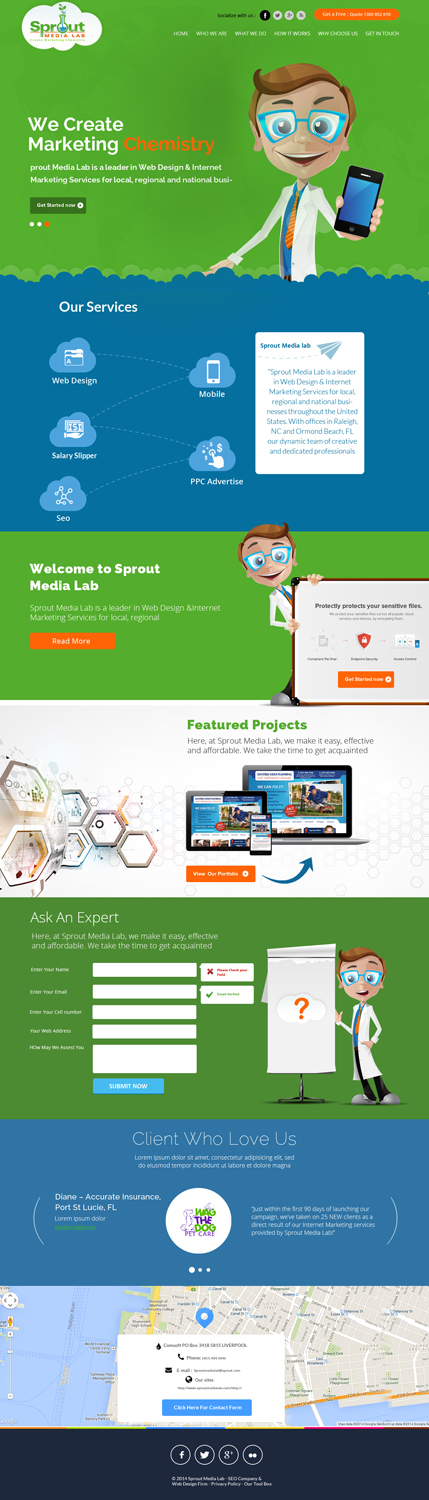 Design Wordpress par OM pour Sprout Media Lab | Design #3458765