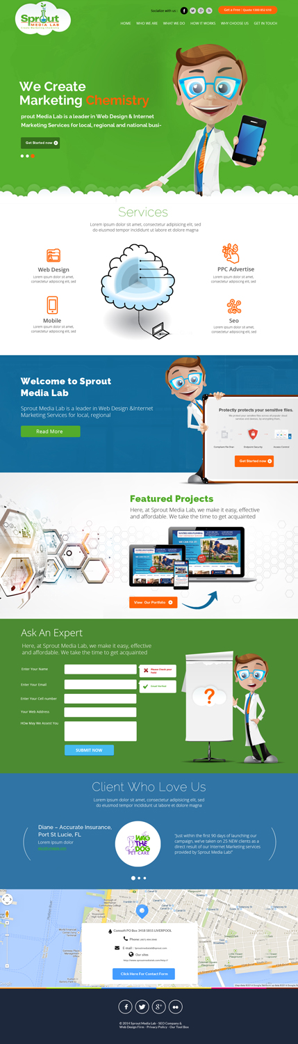 Diseño Wordpress por OM para Sprout Media Lab | Diseño #3458771