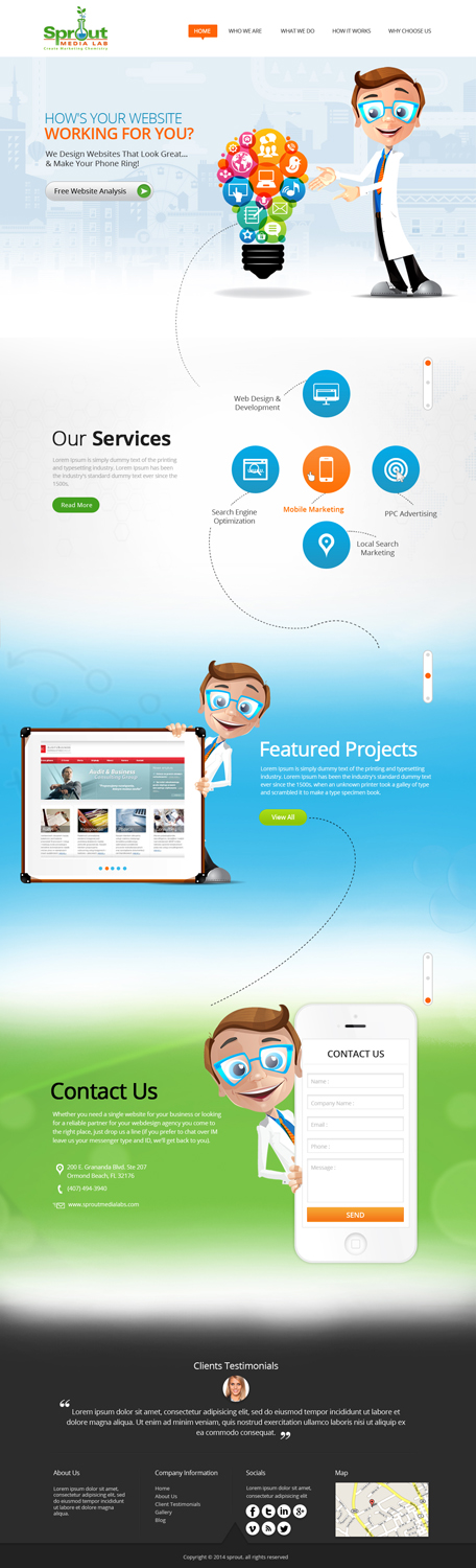 Diseño Wordpress por OM para Sprout Media Lab | Diseño #3464876