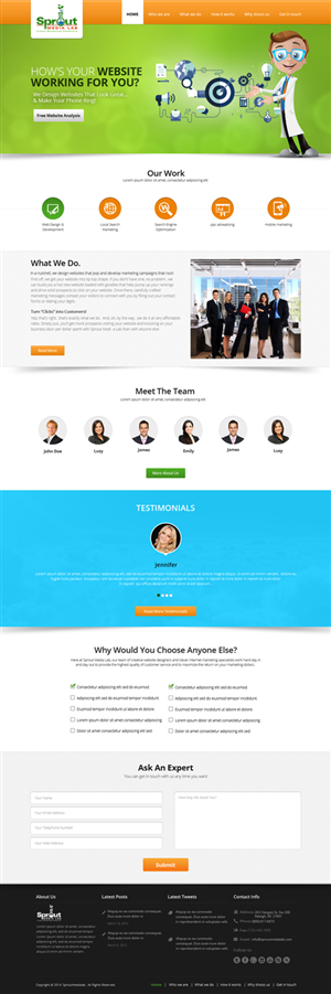 Design Wordpress par OM pour Sprout Media Lab | Design : #3464884