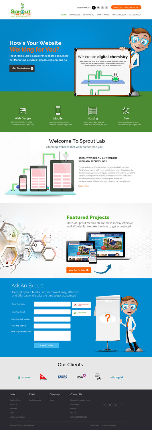 Diseño Wordpress por OM para Sprout Media Lab | Diseño #3466077