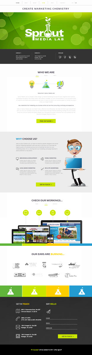 Wordpress Design by Scarletta for Sprout Media Lab | Design #3458215