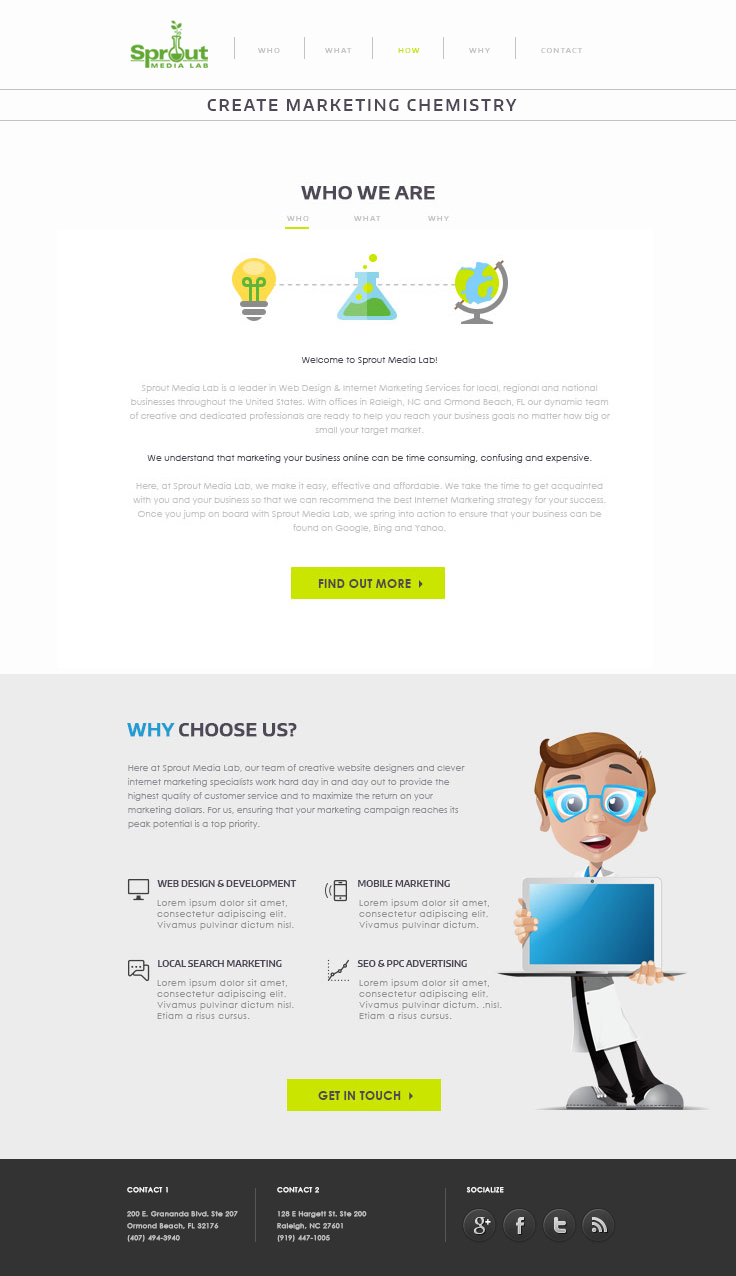 Wordpress Design by Scarletta for Sprout Media Lab | Design #3458218
