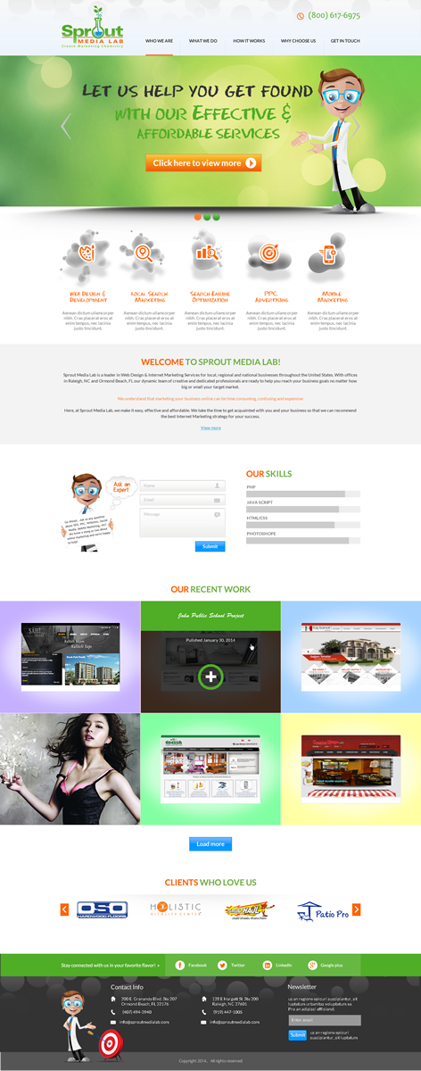 Design Wordpress par Behriatech pour Sprout Media Lab | Design #3482059
