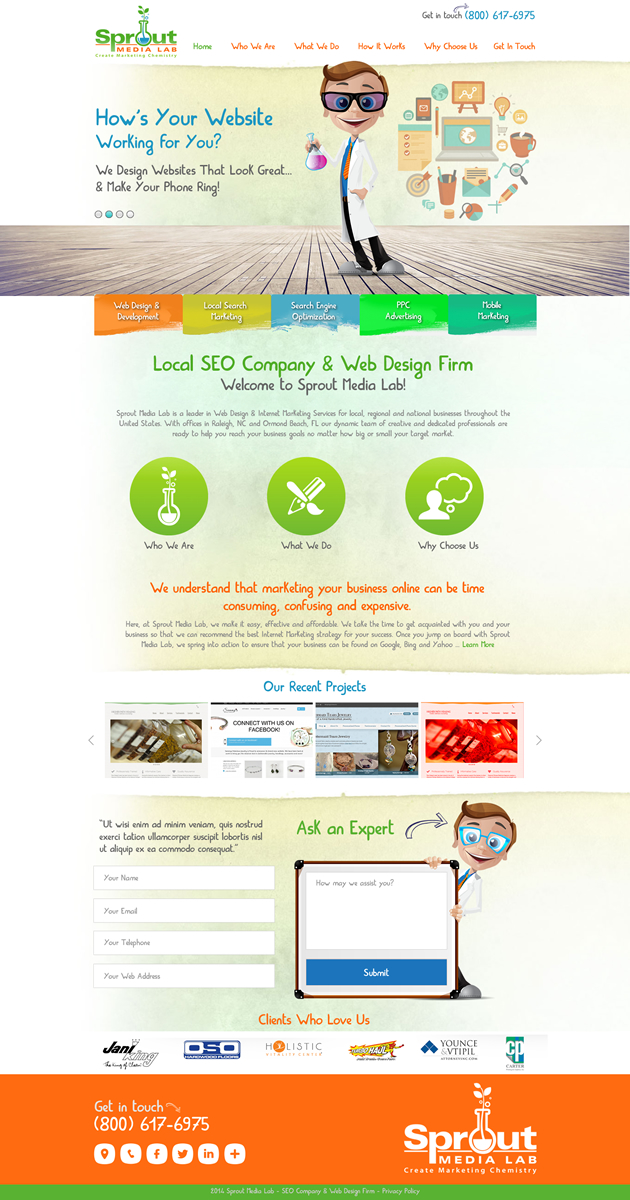 Wordpress Design by Behriatech for Sprout Media Lab | Design #3482163