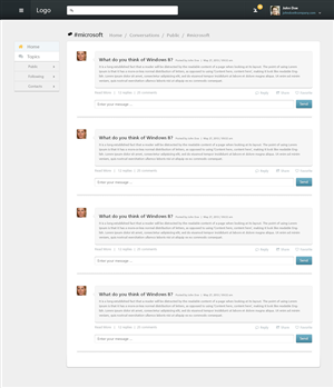 User-interface and web design for new forum-style communication platform | Diseño Web por Emmanuel